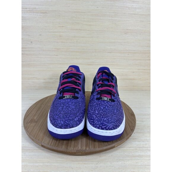 Nike Air Force 1 Low Crackled Black Court Purple Athletic Shoes Mens Size 10 - Picture 2 of 8